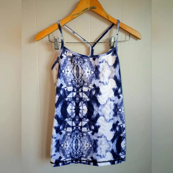 Lululemon Power Y TankInk Blot White Deep Indigo size 8 Performance Athletic‎ - Picture 5 of 5